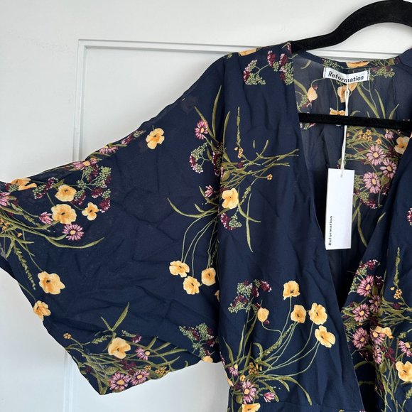 NWT Reformation Winslow Maxi Dress Plus Sz 1X in Mademoiselle Sheer Kimono - Picture 7 of 11